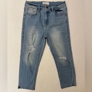 Nature Denim Distressed Capri Jeans Size 7/27